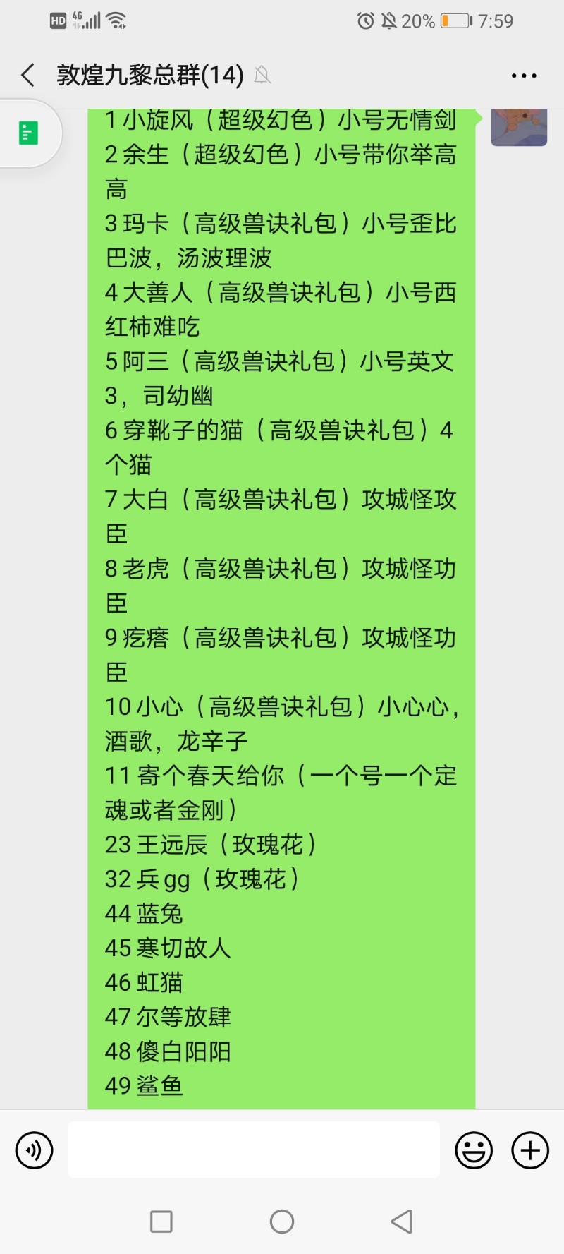 中间的省略了 公布一下九黎贡献奖励 大件帮派福利拿 小件我个人发 平民帮派 大家 来自网易大神梦幻西游手游圈子 玖歌牙
